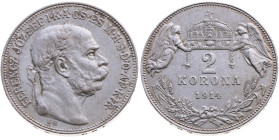 Ungarn 
Königreich. Franz Joseph, 1848-1916
2 Kronen
1914

Vs: Kopf n. r.
Rs: Engel mit Stephanskrone

Material: Silber 835

Größe: 27.0mm
...