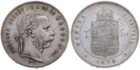 Ungarn 
Königreich. Franz Joseph, 1848-1916
Forint
1875
Kremnitz KB

Vs: Kopf n. r.
Rs: Gekröntes Wappen

Material: Silber 

Größe: 29.0mm...