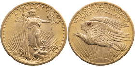 USA 
Bundesstaat, seit 1789
20 Dollars
1908
Philadelphia P

Vs: Stehende Liberty mit Fackel und Zweig von vorn vor aufgehender Sonne
Rs: Adler ...