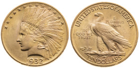USA 
Bundesstaat, seit 1789
10 Dollars
1932
Philadelphia P

Vs: Indianerkopf mit Federschmuck n. l.
Rs: Adler n. l. auf Rutenbündel, Umschrift...