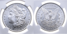 USA 
Bundesstaat, seit 1789
Dollar
1882
Carson City CC

('Morgandollar')
Vs: Kopf der Liberty mit phrygischer Mütze und Lorbeerzweig n. l.
Rs:...