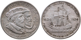USA 
Bundesstaat, seit 1789
1/2 Dollar
1924

300 Jahre Hugenotten und Wallonen in Amerika
Vs: Gaspard de Coligny und Wilhelm I. von Oranien-Nass...