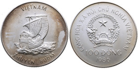 Vietnam 
Sozialistische Republik, seit 1976
100 Dong
1986

Vs: Wappen
Rs: Dschunke

Material: Silber 999

Größe: 30.0mm
Gewicht: 12.0g

L...