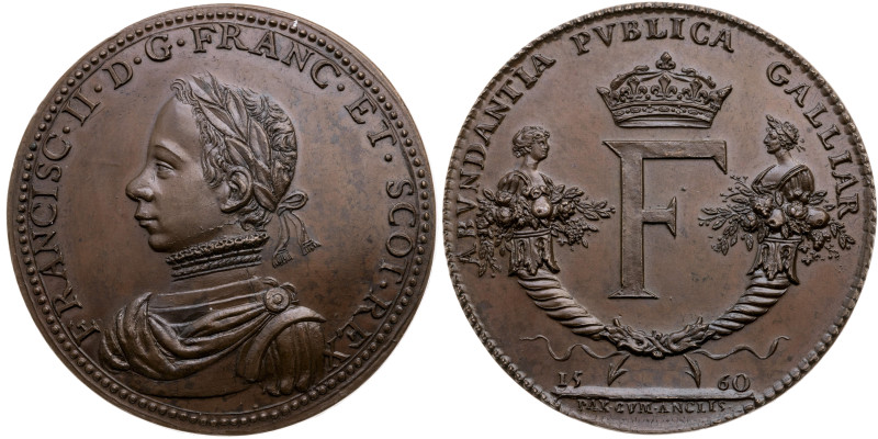 Frankreich 
Königreich. François II., 1559-1560
Bronze-Medaille
1552

auf d...