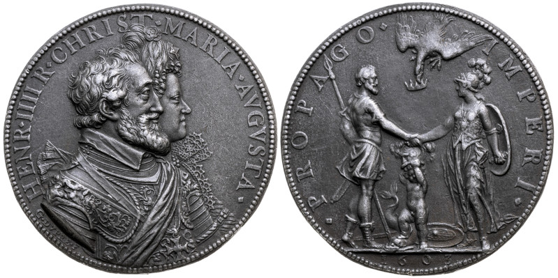 Frankreich 
Königreich. Henri IV., 1589-1610
Blei-Gussmedaille
1603

auf di...