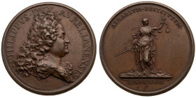 Frankreich 
Königreich. Louis XV., 1715-1774
Bronze-Medaille
1717

des Regenten Philipp II. de Bourbon Duc d'Orléans (1674-1723, Regent 1715-1723...