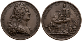 Frankreich 
Königreich. Louis XV., 1715-1774
Bronze-Medaille
1719

auf die Ernennung des Nicolas de Launay (1647-1727) zum Generaldirektor der Mo...