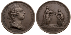 Frankreich 
Königreich. Louis XV., 1715-1774
Bronze-Medaille
1757

auf die Geburt des dritten Sohnes Charles (X.), Graf von Artois
Vs: Drapierte...