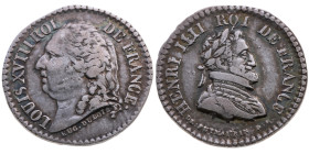 Frankreich 
Königreich. Louis XVIII., 1814-1815, 1815-1824
Silber-Miniaturmedaille
o. J. (um 1818)

auf die Restaurierung der Reiterstatue Henris...