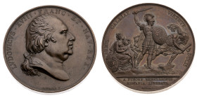 Frankreich 
Königreich. Louis XVIII., 1814-1815, 1815-1824
Bronze-Medaille
o. J. (1823)

auf die Niederschlagung der Revolution in Spanien durch ...