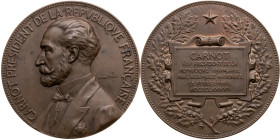 Frankreich 
III. Republik, 1870-1940
Bronze-Medaille
1887

auf die Wahl von Marie François Sadi Carnot (1827-1894) zum französischen Präsidenten...