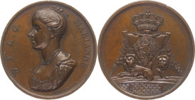 Niederlande 
Königreich. Willem I., 1815-1840
Bronze-Medaille
o. J. (um 1820)

-
Vs: Brustbild der Prinzessin Marianne von Nassau-Oranien (1810-...