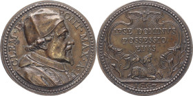 Vatikan 
Kirchenstaat. Clemens IX., 1667-1669
Bronze-Medaille
1667

auf die Inbesitznahme des Lateran nach der Wahl am 13. Juli 1667
Vs: BrusTbi...