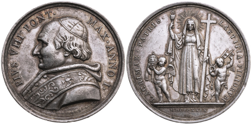 Vatikan 
Kirchenstaat. Pius VIII., 1829-1830
Silber-Medaille
1829

auf die ...