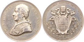 Vatikan 
Kirchenstaat. Leo XIII., 1878-1903
Silber-Medaille
1878

auf die Wahl zum Papst
Vs: Brustbild n. l. mit Pileolus, Mozetta und Stola, Um...