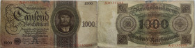 Weimarer Republik, Reichsmark 
1000 Reichsmark
1924-10-11
1924

Vs: Patrizier Wedigh nach Gemälde von Franz Holbein Serie R/A
Rs: Wert im ovalen...