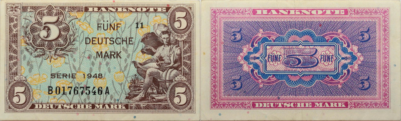 Alliierte Besatzung - Bank deutscher Länder 
5 Mark Serie 1948
1948

Vs: Sit...