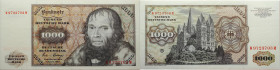 BRD, Deutsche Bundesbank 
1000 Mark
1980-01-02
1980

Vs: Dr. Johannes Schöner nach Lucas Cranach d. Ä.
Rs: Dom zu Limburg
Wasserzeichen: Dr. Jo...