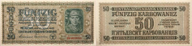 Ukraine 
2. Weltkrieg, Deutsche Besatzung
50 Karbowanetz
1942-03-10
1942

Vs: Minenarbeiter, Nominal
Rs: Nominal

Literatur: WPM WPM_54; Grab...