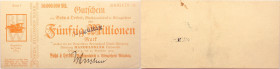 Notgeld 
50 Millionen Mark
1923-09-27
1922

Würzburg
Vs: Würzburg, Bohn & Herber Druckmaschiene, Nominal, ungültig gestempelt, handschriftliche ...