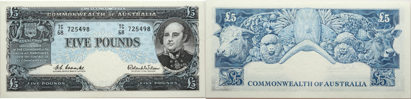 Australien 
5 Pfund
1960-1965

Vs: Portrait Sir John Franklin rechts
Rs: mi...