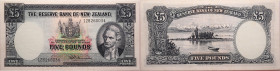 Neuseeland 
5 Pounds
1960-1967

Vs: Kapitän James Cook
Rs: Insel im Pukakisee

Literatur: WPM 160c
Erhaltung: Fast kassenfrisch