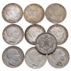 Ausländische Münzen: Jugoslawien. Alexander I., 20 Dinar 1831 (1x), und Peter II., 50 Dinar 1938, (9x). Unterschiedliche Erhaltungen, insgesamt 10 Stü...