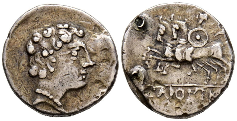 ICALCUNSCEN (Iniesta, Cuenca). Denario. (Ar. 3,84g/19mm). 120-20 a.C. (FAB-1402)...