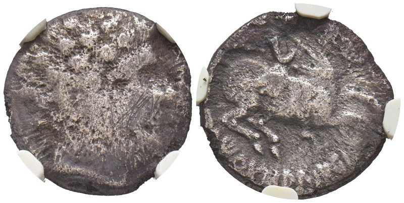 ILTIRTASALIRBAN (Lérida). Denario. (Ar. 3,93g/18mm)*. 200-20 a.C. (FAB-1455). An...