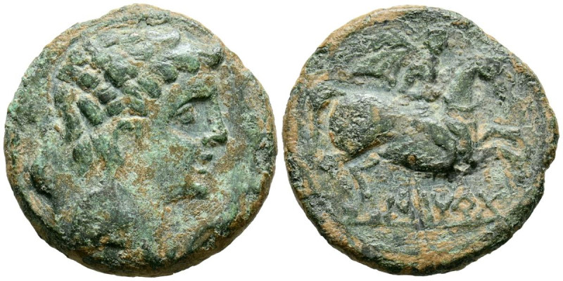 ILTIRTA (Lérida). As. (Ae. 10,94g/26mm). 200-20 a.C. (FAB-1465). Anv: Cabeza mas...