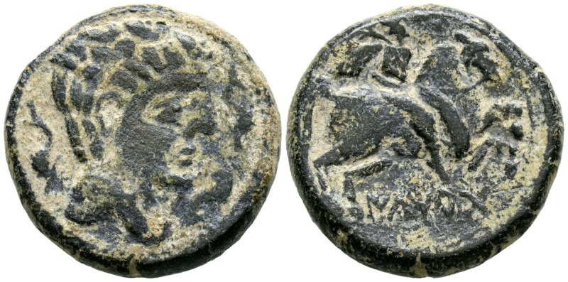 ILTIRTA (Lérida). As. (Ae. 12,77g/25mm). 200-20 a.C. (FAB-1465). Anv: Cabeza mas...