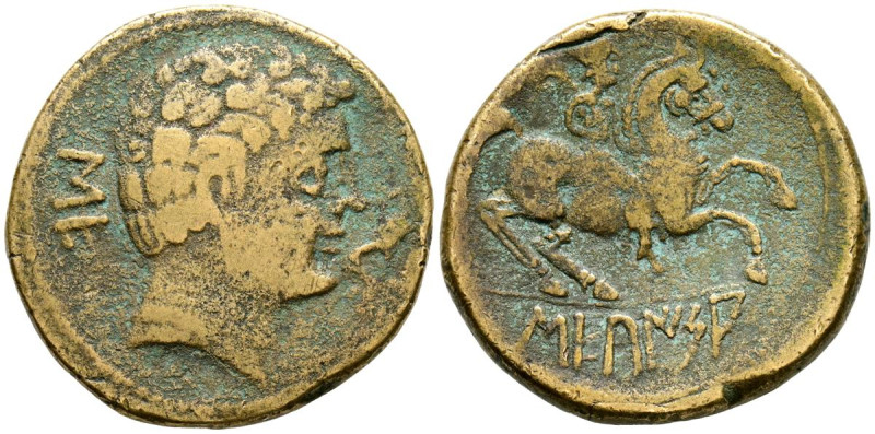 SECAISA (Segeda, Zaragoza). As. (Ae. 14,04g/30mm). 120-20 BC (FAB-2121). Anv: Ca...