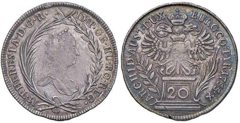 AUSTRIA. Maria Teresa (1740-1780). 20 kreuzer 1755. AG (g 6,46). Frühwald 173.
...