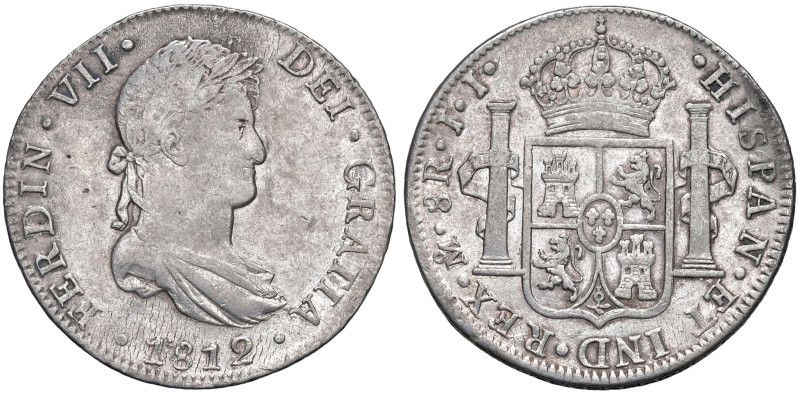 MESSICO. Ferdinando VII (1808-1833). 8 Reales 1812 JJ. AG (g 26,87). Calicò 549....