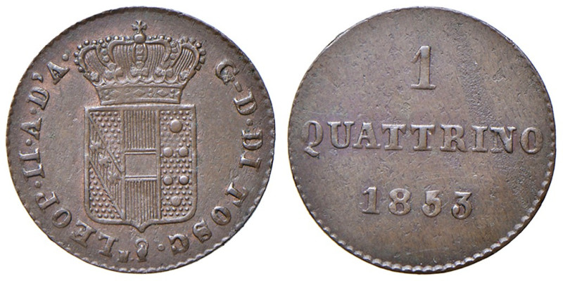 FIRENZE. Leopoldo II di Lorena (1824-1859). Quattrino 1853. CU (g 1,00). Gig. 11...