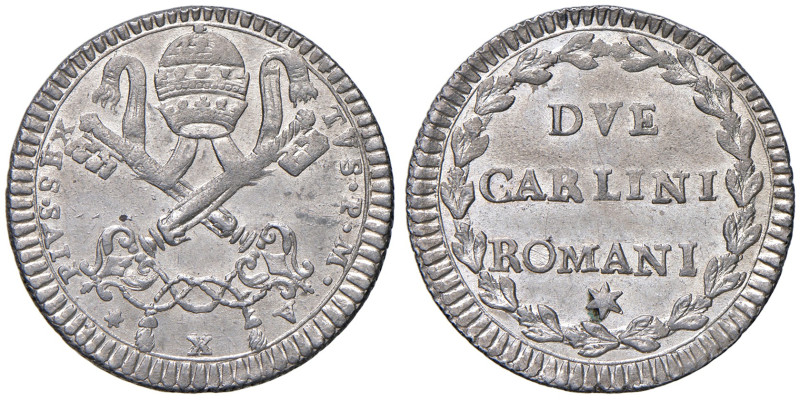 ROMA. Pio VI (1775-1799). 2 Carlini romani an. X. MI (g 5,60). Munt. 77. R Belli...