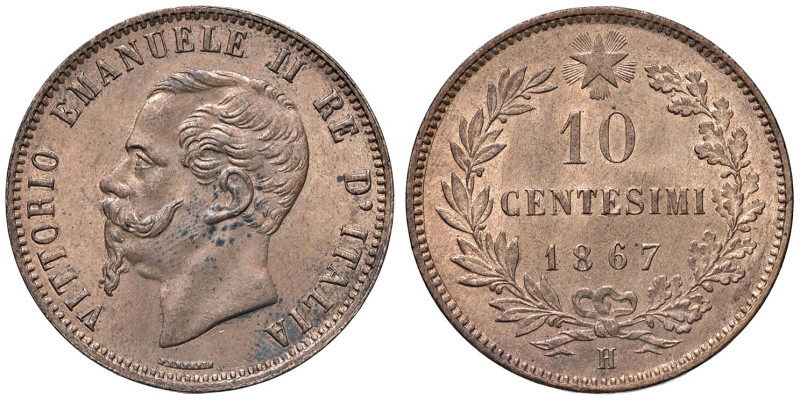 REGNO D'ITALIA. Vittorio Emanuele II (1861-1878). 10 Centesimi 1867 Birmingham. ...