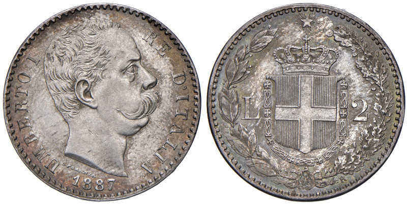 REGNO D'ITALIA. Umberto I (1878-1900). 2 Lire 1887. AU. Gig. 31.

qFDC

Diri...