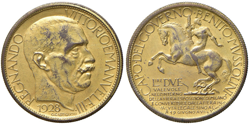 REGNO D'ITALIA. Vittorio Emanuele III (1900-1943). Buono da 2 Lire 1928. CU. Gig...