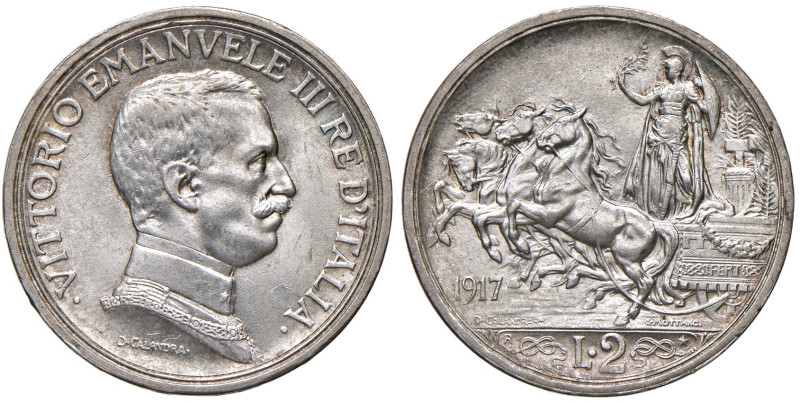 REGNO D'ITALIA. Vittorio Emanuele III (1900-1943). 2 Lire 1917. AG. Gig.104. 
...