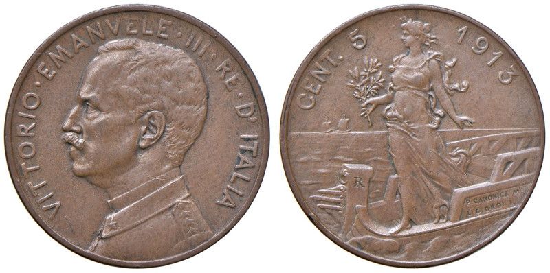 REGNO D'ITALIA. Vittorio Emanuele III (1900-1943). 5 Centesimi 1913. D'Italia se...