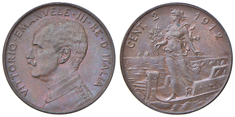 REGNO D'ITALIA. Vittorio Emanuele III (1900-1943). 2 Centesimi 1912. CU. Gig.302...