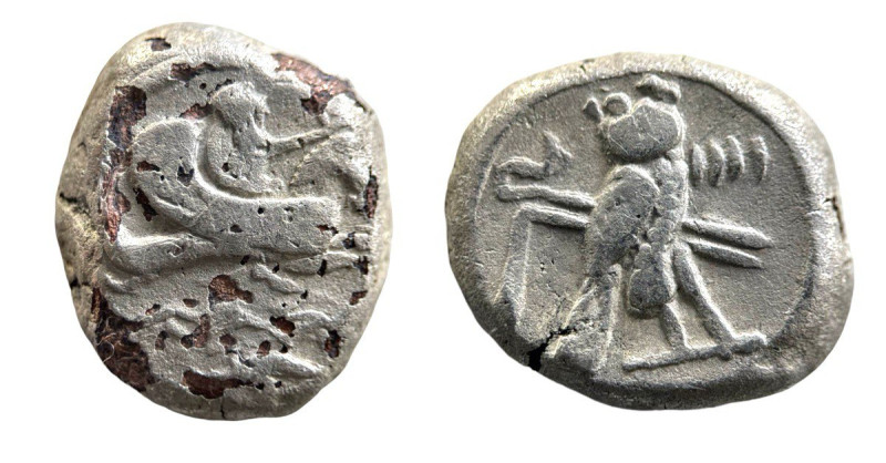 PHOENICIA, Tyre. Circa 393-358 BC. 
AR Sheke,l Imitation (19mm,10.92g). Dated ye...