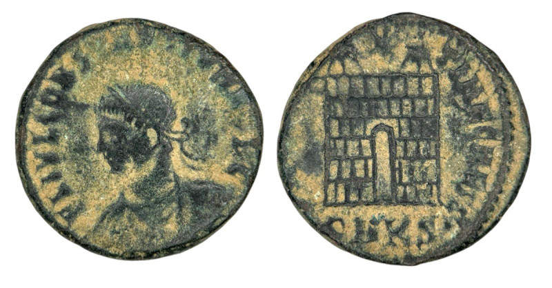 Roman Empire
Constantine II 316-337 AD. AE Follis (17mm 3.57g).
Obv: CONSTANTINV...