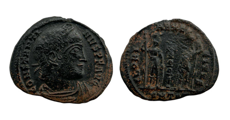 Roman Empire
Constantine II Caesar 316-337 AD. AE Follis (17mm, 2.32g)
Obv: CONS...