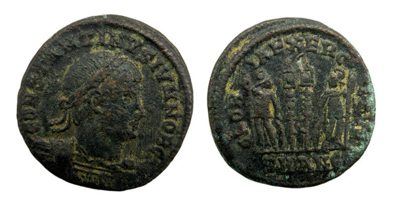 Roman Empire
Constantine II Caesar 316-337 AD. AE Follis (17mm, 2.55g)
Obv: CONS...