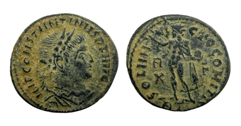 Roman Empire
Constantine I 307-337 AD. AE follis (20mm, 3.52g). 
Obv: IMP CONSTA...