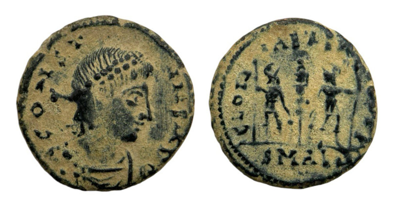 Roman Empire
Constantine II Caesar 316-337 AD. AE Follis (14mm, 1.92g)
Obv: CONS...