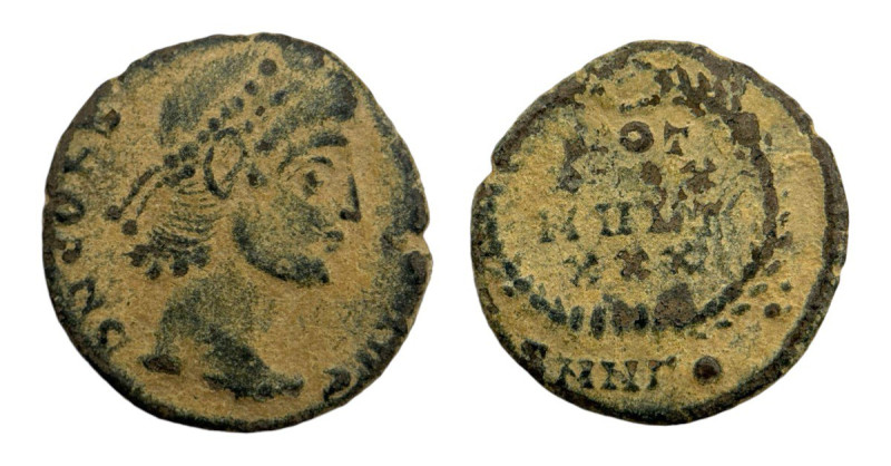 Roman Empire
Constans 337-350 AD. AE Follis (14mm, 1.40g)
Obv: D N CONSTANS P F ...