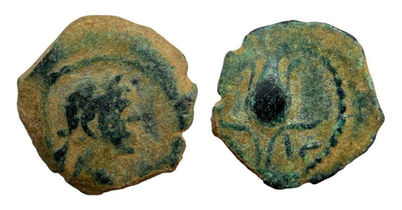 Trajan 98-117 AD. Ae (12mm, 1.44g). 
EGYPT. Alexandria.
Obv: Laureate head right...